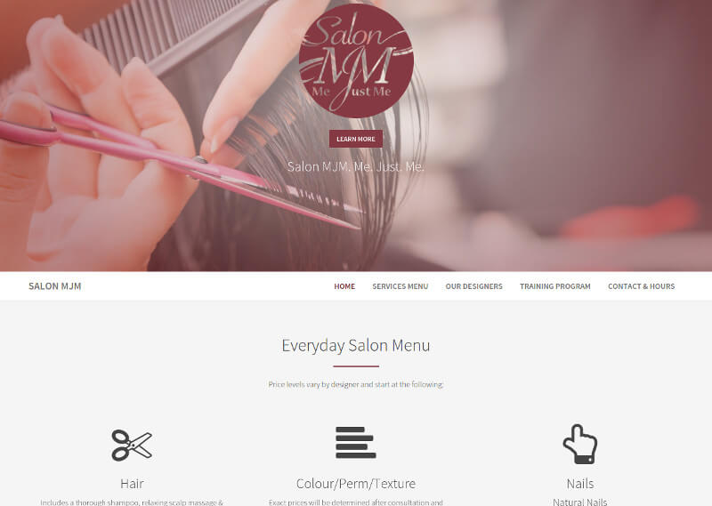 Salon MJM Responsive Web Design by Berson3 Computers